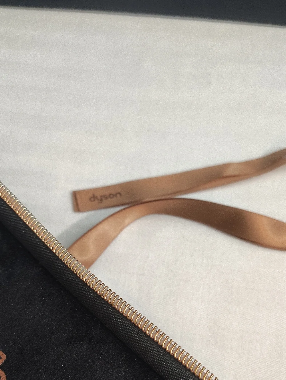 Travel Black Velvet Straightener Accessory Case Heat Resistant Rose Gold Text